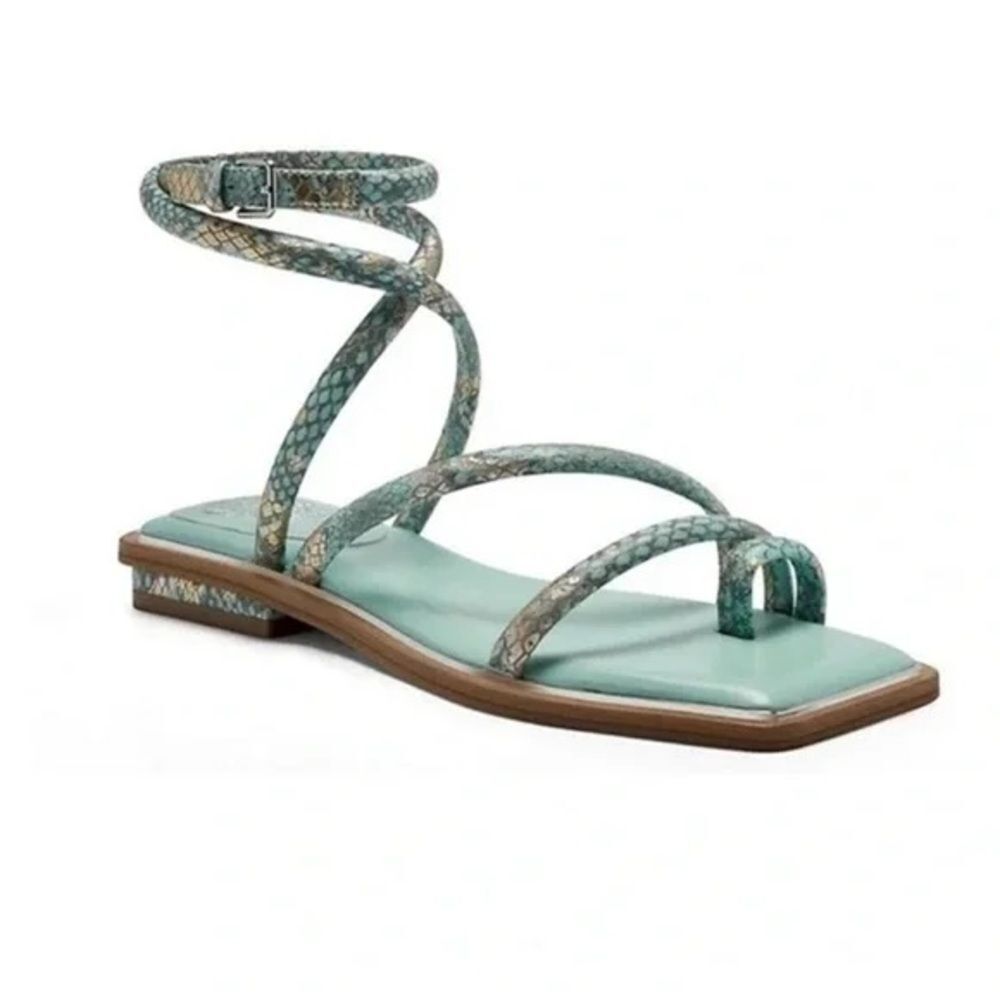 Vince Camuto Strappy Sandals Pertema turquoise ankle strap toe loop sandals